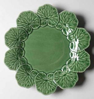 Bordallo Pinheiro Geranium Dinner Plate, Fine China Dinnerware   All Green, Embo