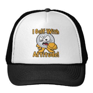 Golf With Attitude Cartoon Golf Ball Mesh Hats