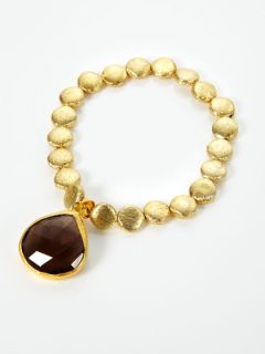 Gold and Smoky quartz bracelet by Coralia Leets