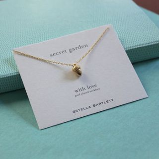 gold acorn charm necklace by house interiors & gifts