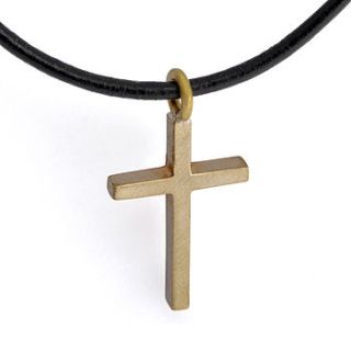 brass cross pendant by james newman jewellery