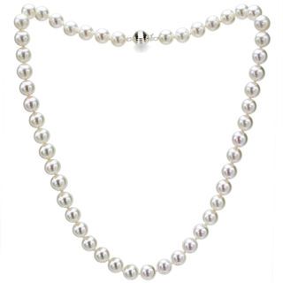 DaVonna Silver White FW Pearl 18 inch Necklace (6 7 mm) DaVonna Pearl Necklaces
