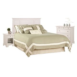 Home Styles Naples White King Headboard, Night Stand, And Chest White Size King