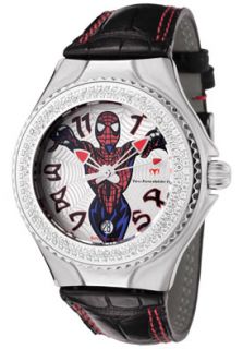 Technomarine DMV3H02  Watches,Womens Super Heroes Marvel Silver & Spider Girl Dial Black Alligator, Casual Technomarine Quartz Watches