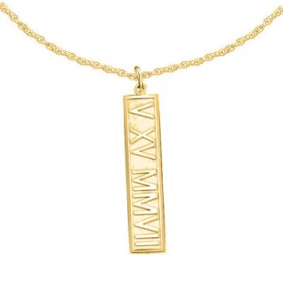 Roman Numeral Vertical Pendant in 10K Gold (8 Characters)   Zales