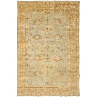 Safavieh Hand knotted Oushak Light Blue/ Gold Wool Rug (6 X 9)