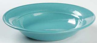 Nancy Calhoun Solid Color Dark Aqua Rim Soup Bowl, Fine China Dinnerware   All D