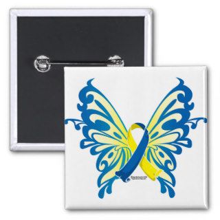 Down Syndrome Butterfly Ribbon Pins