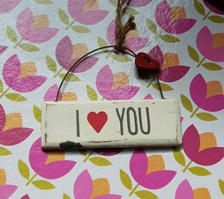 'i love you' plaque by boxwood