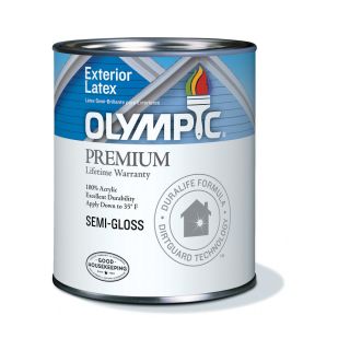 Olympic 1 Gallon Exterior Semi Gloss White Latex Base Paint
