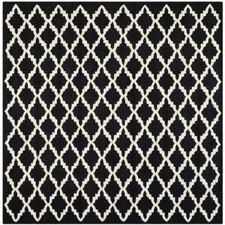 Safavieh Handmade Cambridge Moroccan Contemporary Geometric Pattern Black Wool Rug (6 Square)