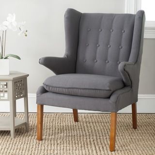Safavieh Gomer Steel Grey Oak Arm Chair