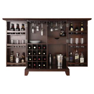 Crosley Newport Expandable Bar Cabinet in Vintage Mahogany