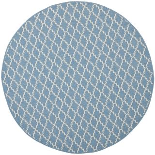 Safavieh Indoor/outdoor Courtyard Blue/beige Contemporary Rug (710 Round)