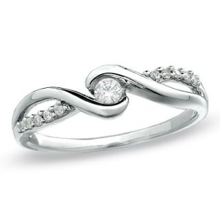10 CT. T.W. Diamond Swirl Promise Ring in 10K White Gold   Zales