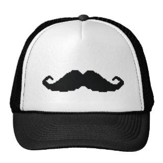 8 Bit Hipster Mustache Mesh Hats