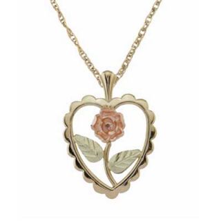 gold rose heart pendant $ 229 00 add to bag send a hint add to wish