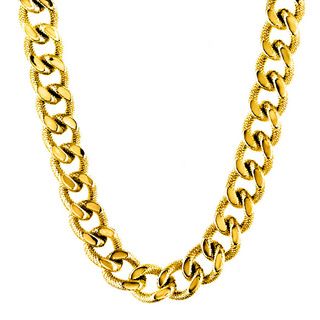 Crucible Goldtone Stainless Steel Curb Chain Necklace West Coast Jewelry Men's Necklaces