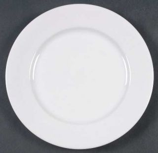Block China Lisboa White Salad Plate, Fine China Dinnerware   All White, Rim