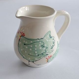 chicken ceramic jug by rose cottage