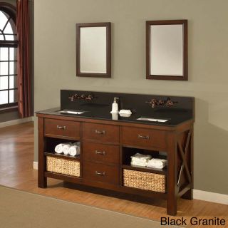 Xtraordinary Spa Premium 70 inch Espresso Double Vanity Sink Cabinet