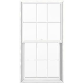 JELD WEN V2500 Series Vinyl Double Pane Single Hung Window (Fits Rough Opening 30 in x 57 in; Actual 29.5 in x 56.5 in)