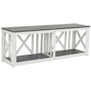 Safavieh Branco White/ Grey Outdoor Bench