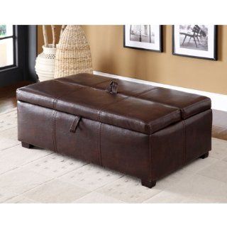 Shop Apolline Brown Finish Leather Ottoman/ Sleeper at the  Furniture Store. Find the latest styles with the lowest prices from 247SHOPATHOME