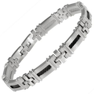 online only men s 1 7 ct t w diamond bracelet in two tone stainless