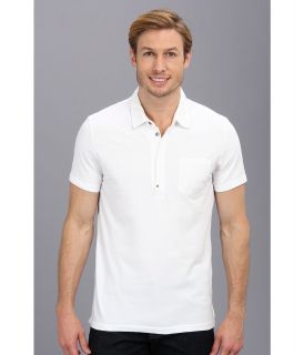 Calvin Klein Jeans Mixed Media S/S Polo Mens Short Sleeve Pullover (White)