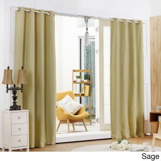 Best Home Fashion Shimmery Basketweave Grommet Top Blackout 84 inch Curtain Panel Pair Green Size 52 x 84