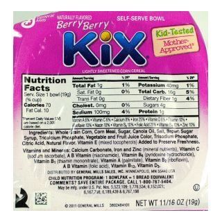 General Mills Berry Berry Kix Cereal (Bowl) (Case of 96)  Granola Breakfast Cereals  Grocery & Gourmet Food