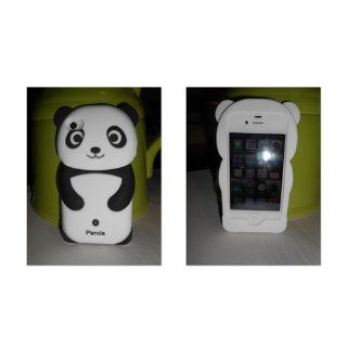 VanMobileGear IPHC 545 2MX(BK) p Panda Silicone Jelly Skin Case Cover for Apple iPhone 4/4S   Retail Packaging   Black Cell Phones & Accessories