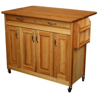 Catskill Craftsmen 44.375 in L x 28 in W x 34.5 in H Natural Kitchen Island with Casters