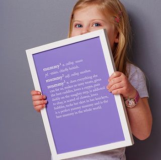 personalised mum / mummy dictionary print by coconutgrass