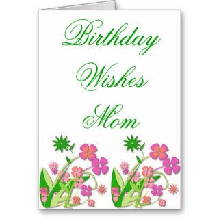 Birthday Wishes Mom, spring flowers Cards