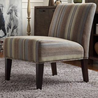 Inspire Q Peterson Mocha Tonal Stripe Slipper Chair