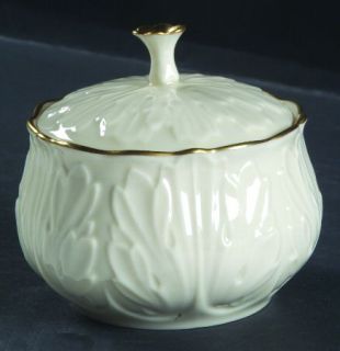 Lenox China Cottage (Giftware) Sugar Bowl & Lid, Fine China Dinnerware   Leaf Em