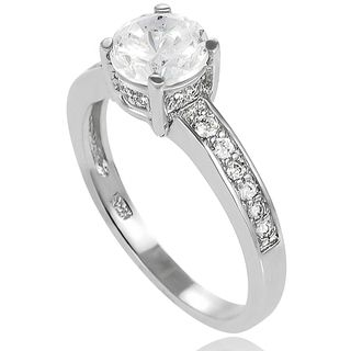 New Tressa Sterling Silver One Prong Cubic Zirconia Bridal  and Engagement Style Ring Tressa Cubic Zirconia Rings