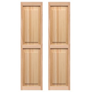 Pinecroft 2 Pack Unfinished Raised Panel Wood Exterior Shutters (Common 47 in x 15 in; Actual 47 in x 15 in)