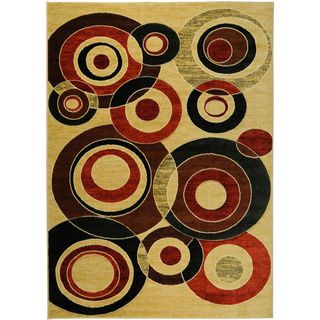 Istanbul Collection Beige Multicolor Circles Area Rug (53 X72)