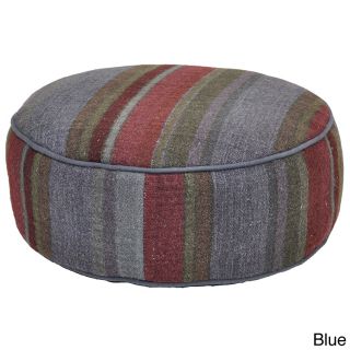 Kosas Collections Eore Round Stripe Pouf Pillow Blue Size Specialty