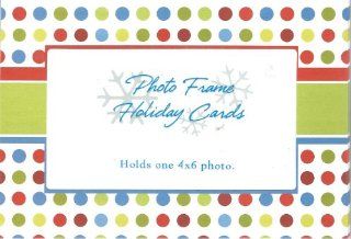 Dots and Stripes Photo Frame Holiday Cards 8 Count Health & Personal Care