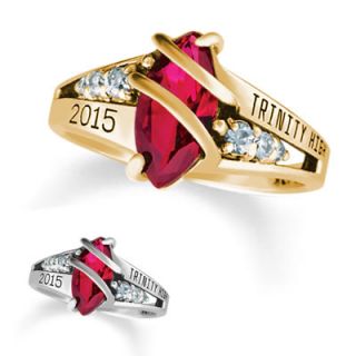 Ladies 10K Gold Seaswirl Diamond Class Ring by ArtCarved®   Zales