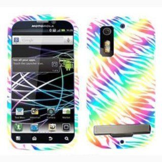 Motorola PHOTON 4G MB855 Rainbow Zebra Print on White Hard Case, Snap On Cover, Protector Case, Thin. by DealsEgg Cell Phones & Accessories
