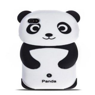 Demarkt Panda Silicone Jelly Skin Case Cover for iPhone 4/4S in Black and White Cell Phones & Accessories