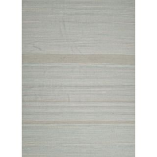 Handmade Flat Weave Solid Pattern Blue Rug (2 X 3)