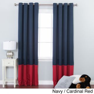 Solid Thermal Insulated Color Block Blackout 84 inch Curtain Panel Pair