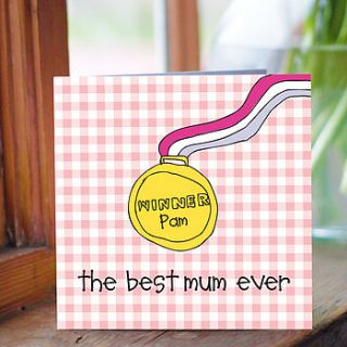 personalised mother's day card   best mum by mooks design