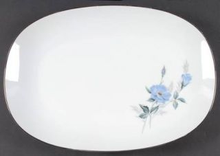 Noritake Sylvia 15 Oval Serving Platter, Fine China Dinnerware   Blue Flowers,T